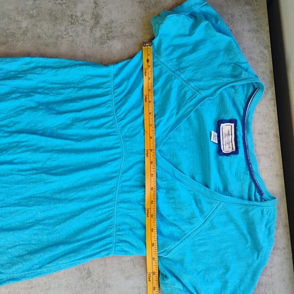 American Eagle Y2K Babydoll Top Blue Tie Waist Womens Medium Bella Swan - Picture 12 of 13